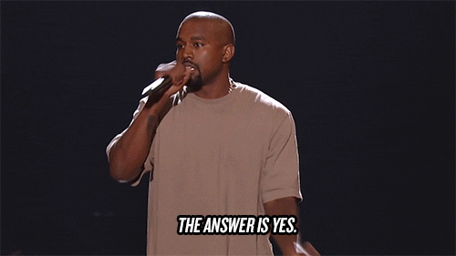 Kanye West saying yes