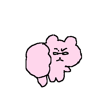 Pink Bear Thumbs Down Sticker