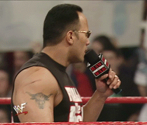 6. In-ring Promo with The Rock Giphy