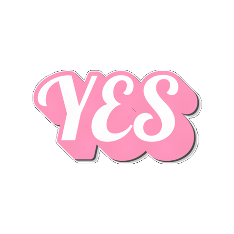 Pink Yes Sticker by Jennifer Greenhill