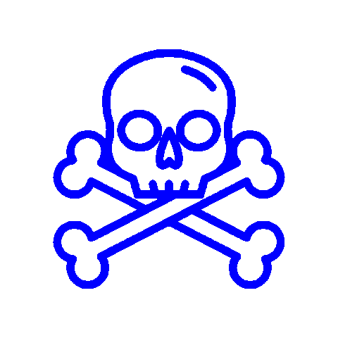 Skull Danger Sticker by #00F Agency