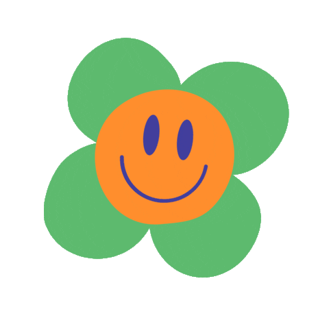 Happy Flower Sticker by Zlatý Bažant