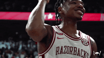 Excited Basketball GIF by Arkansas Razorbacks