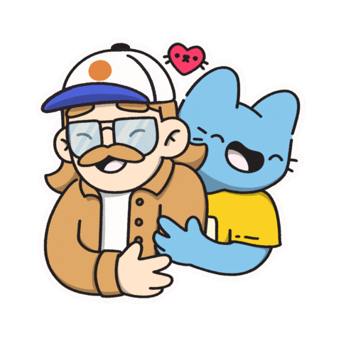 Blue Cat Love Sticker by Cool Cats