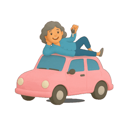 Happy Old Lady Sticker by CARS (Charitable Adult Rides & Services)