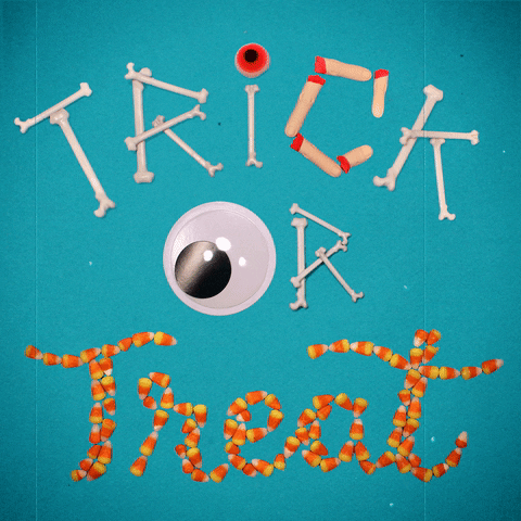 Headexplodie halloween trick or treat candy corn GIF