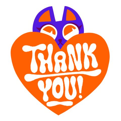 Happy Thank You So Much Sticker by Cryptid Creative