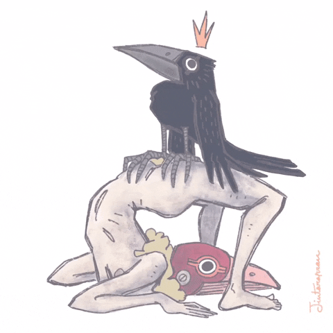 Animation Crow GIF by Jintarapran
