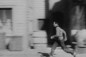 Run Away Black And White GIF by Buyout Footage