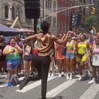 Partygoers Dance During Pride Celebrations In NYC