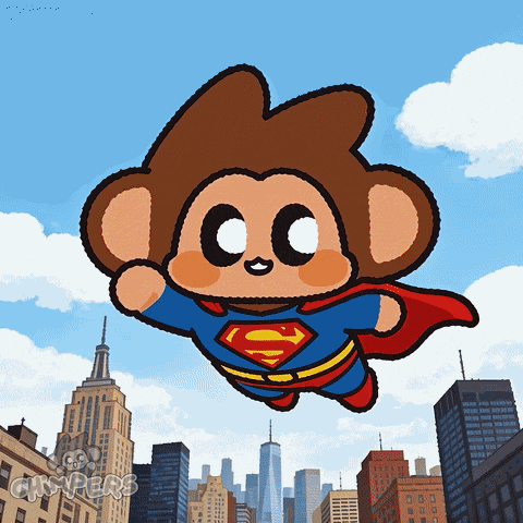 Monkey Flying GIF by Chimpers
