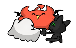 Black Cat Halloween Sticker by The Doodle Demon