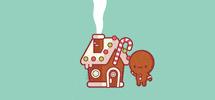 gingerbread house christmas GIF by Piffle