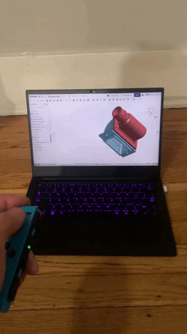 Gif of controlling CAD software navigation with Left joycon