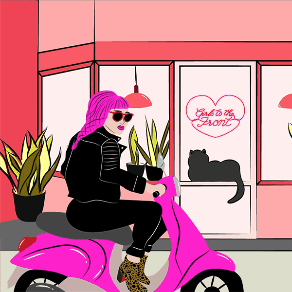 bossdotty motorcycle feminist badass leather jacket GIF