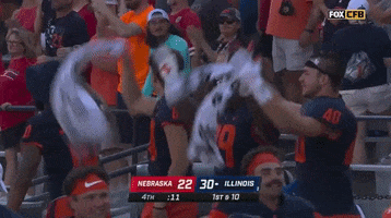 Illinois Football Win GIF by Fighting Illini Athletics
