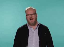 Celebrity gif. Jim Gaffigan looks at us and gasps. He then puts his hands on his chest and smiles warmly like he’s emotionally touched. 