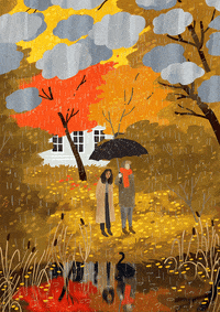 autumn rain gif