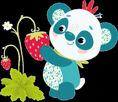 Panda Erdbeere GIF by Selecta Spielzeug
