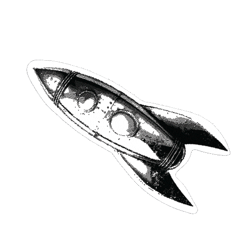 Rocket Spaceship Sticker by Sunnie