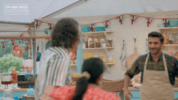 Group Hug Friends GIF by The Great British Bake Off