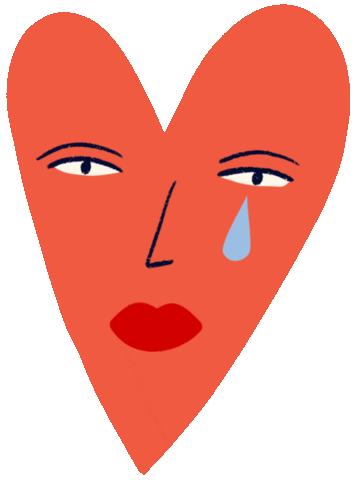 Sad Heart Sticker by Bett Norris