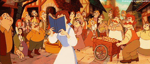 beauty and the beast singing GIF