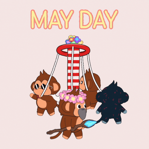 May Day GIF by Chimpers