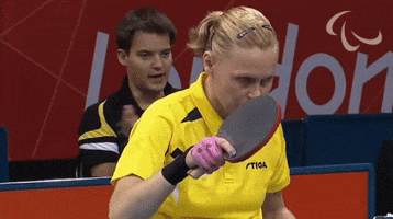 Staring Ping Pong GIF by International Paralympic Committee