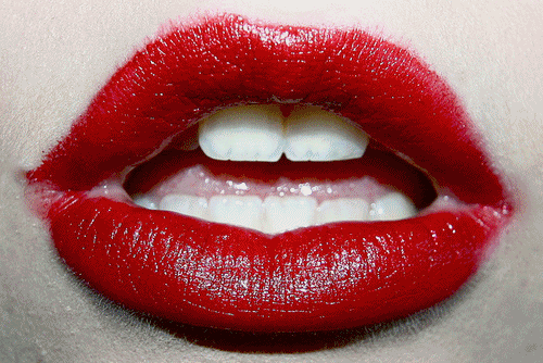 red lips mouth glitching GIF