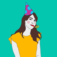 Happy Birthday Party Hard GIF by Kim Campbell