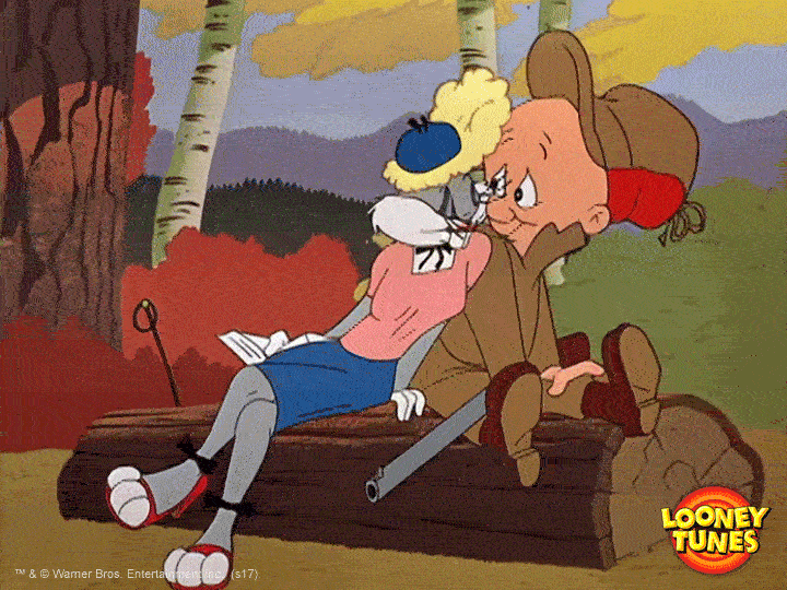 New trending GIF online: kiss, looney tunes, bugs bunny, looney tunes gifs,  elmer fudd