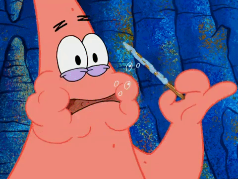 patrick star brushing his teeth