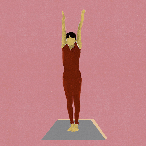 flexible pink GIF by andrewillustration