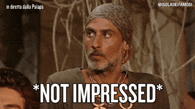 Unimpressed Raz Degan GIF by Isola dei Famosi - Find & Share on GIPHY