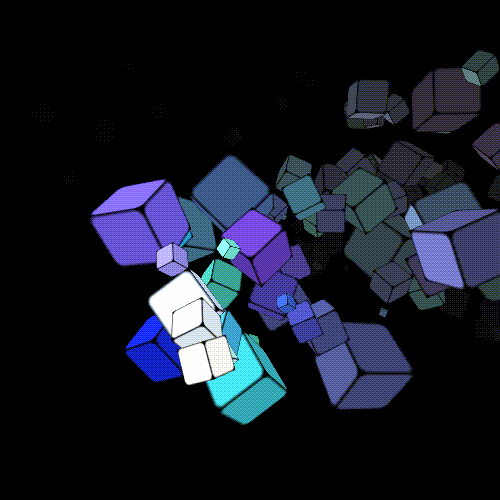 yxo geometry particles cubes shader GIF