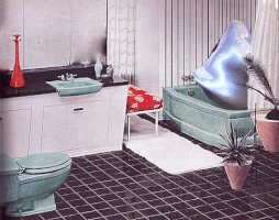 juliageiser illustration collage shower bathroom GIF