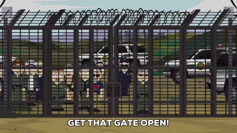cops gate GIF by South Park 