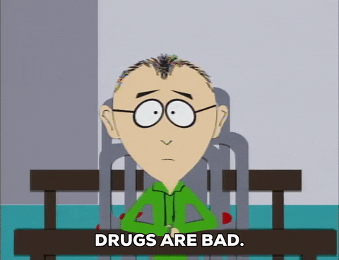 Image result for drugs are bad gif