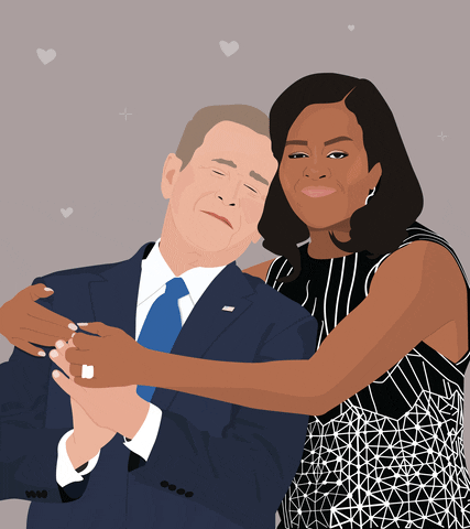 Michelle Obama Hug GIF by Julie Winegard