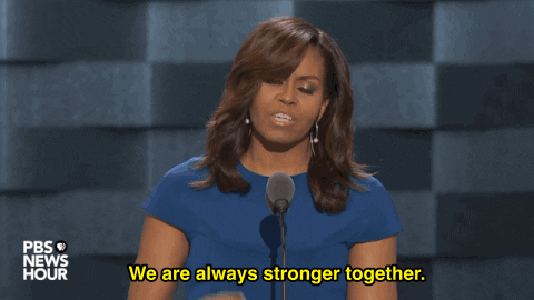 Gif Michelle Obama - nós somos mais fortes unidos