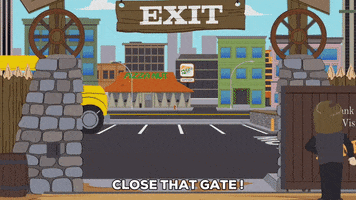 exit closing GIF by South Park 