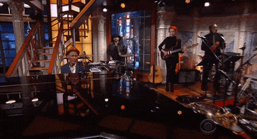 jamming stephen colbert GIF by The Late Show With Stephen Colbert
