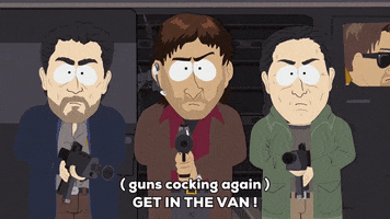 weapons threatening GIF by South Park 