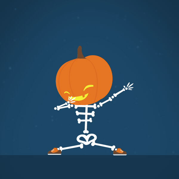 dangorbey halloween school of motion jackmolantern pumpkin skelly GIF
