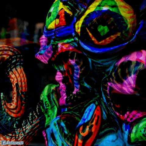 balazsvarga psychedelic monster colorful alien GIF