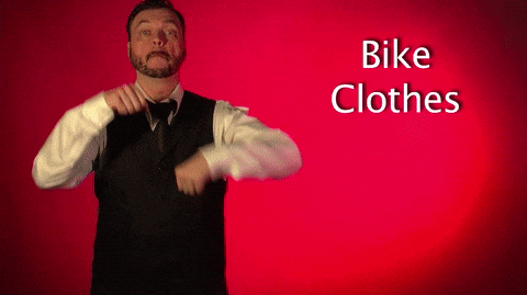 Sign Language Bike Clothes GIF by Sign with Robert - Find & Share on GIPHY