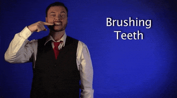 sign language brushing teeth GIF by Sign with Robert
