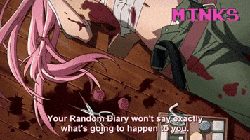 Minks #anime #mirainikki #lovehurts GIF