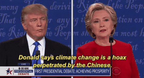 Image result for climate change is fake trump gif